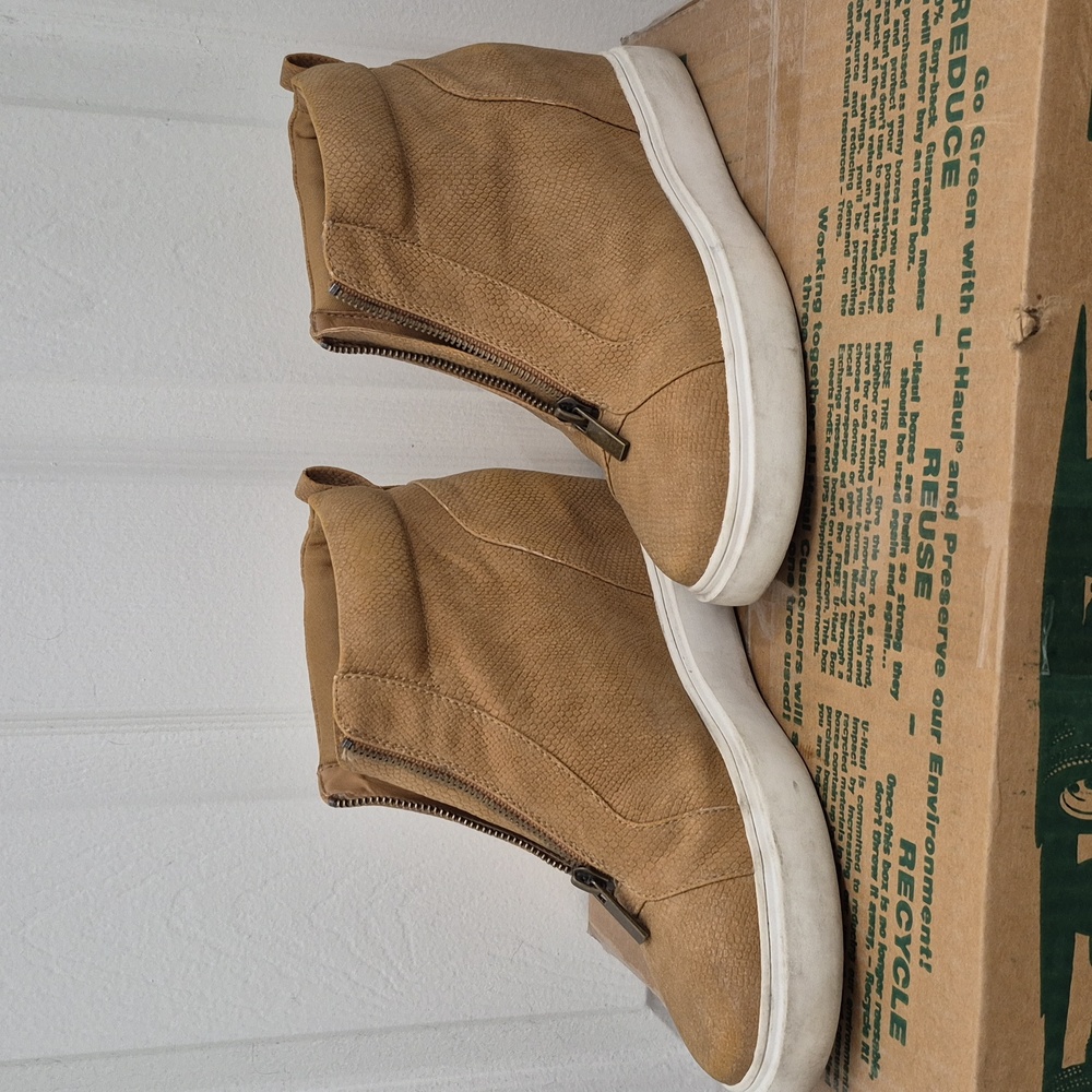 BOGO: Hidden Wedge Booties Tan Size 8